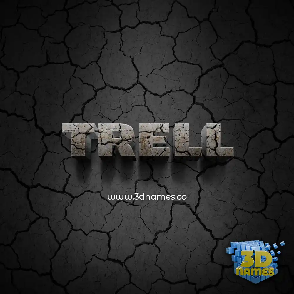 trell in Cracked Stone style - 3D name wallpaper