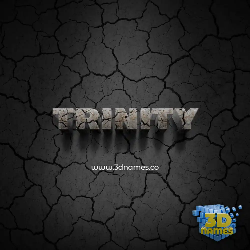 trinity in Cracked Stone style - 3D name wallpaper