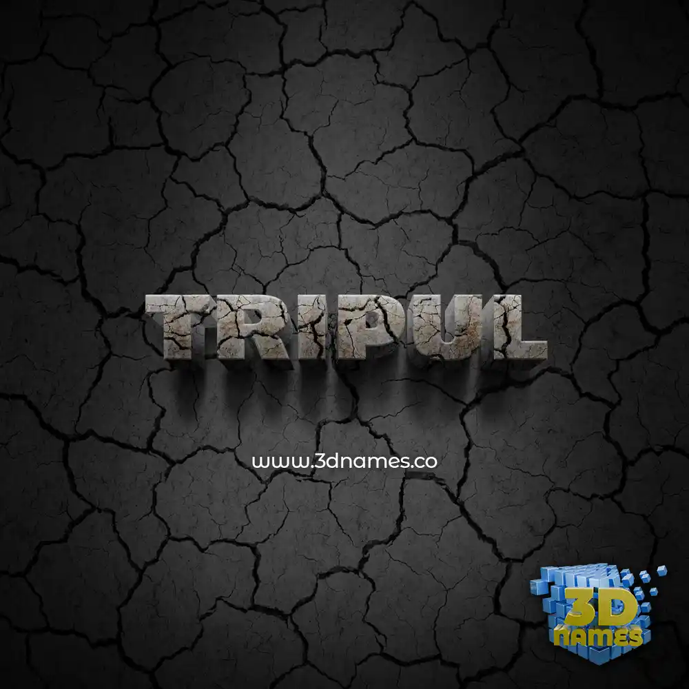 tripul in Cracked Stone style - 3D name wallpaper