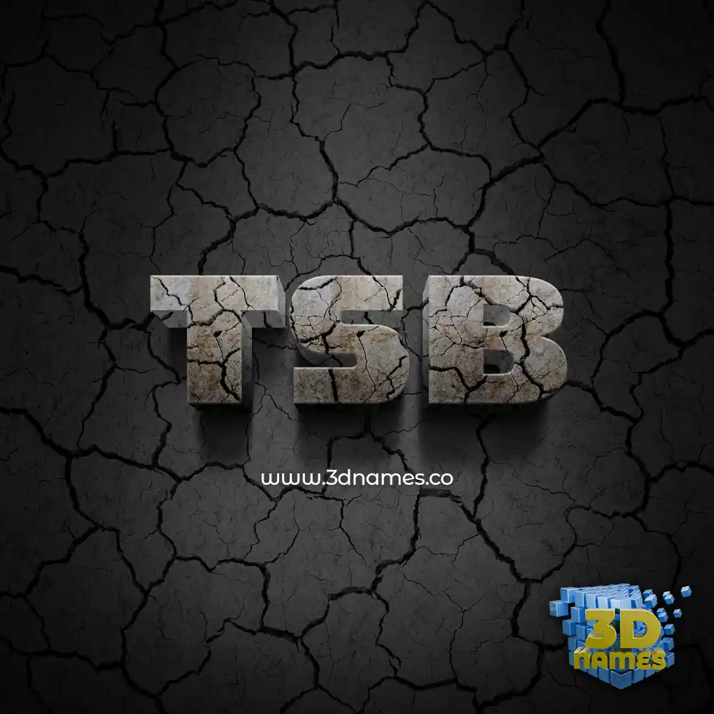 tsb in Cracked Stone style - 3D name wallpaper
