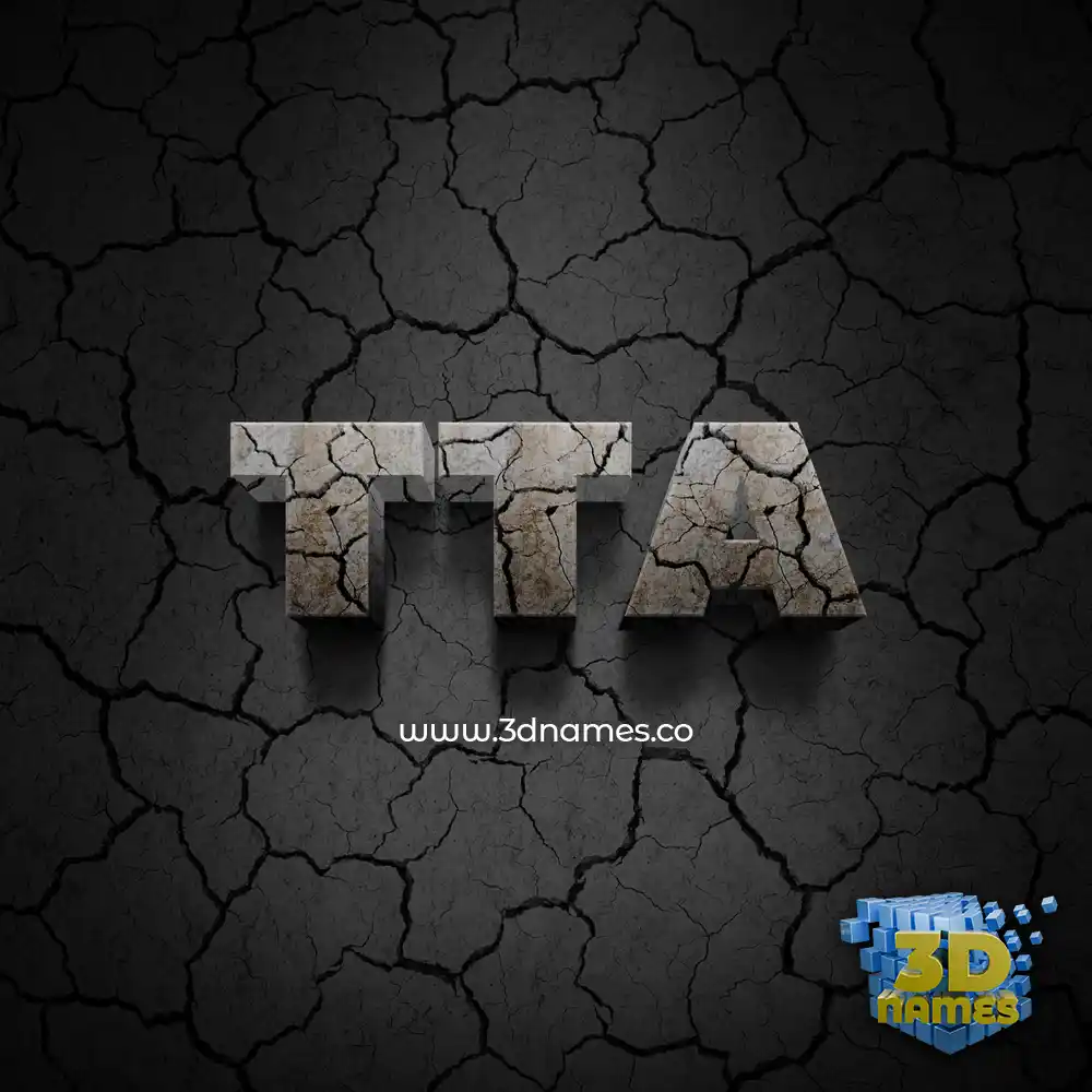 tta in Cracked Stone style - 3D name wallpaper