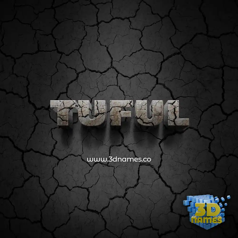 tuful in Cracked Stone style - 3D name wallpaper