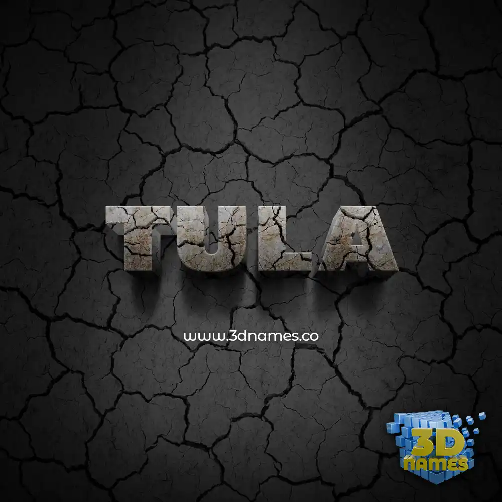 tula in Cracked Stone style - 3D name wallpaper
