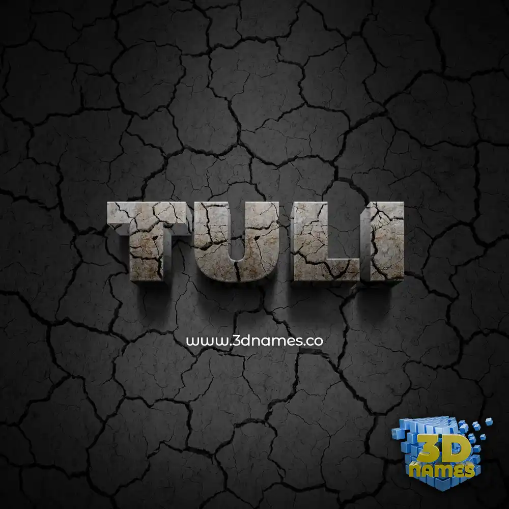 tuli in Cracked Stone style - 3D name wallpaper