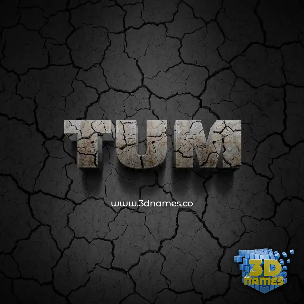 tum in Cracked Stone style - 3D name wallpaper