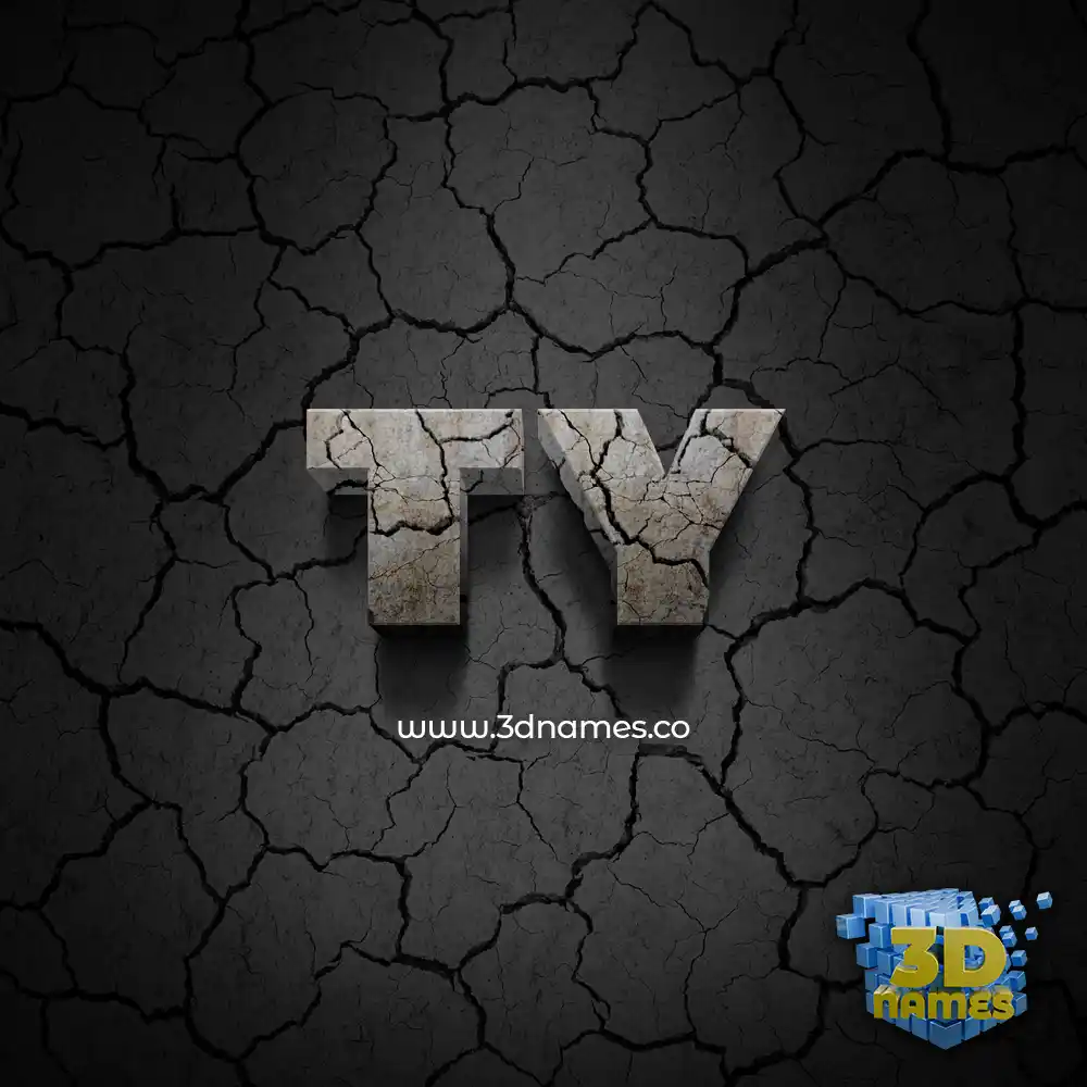 ty in Cracked Stone style - 3D name wallpaper