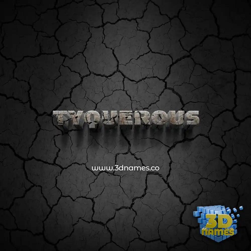 tyquerous in Cracked Stone style - 3D name wallpaper