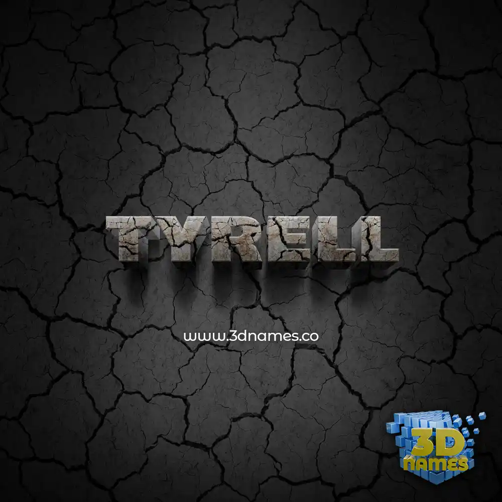 tyrell in Cracked Stone style - 3D name wallpaper