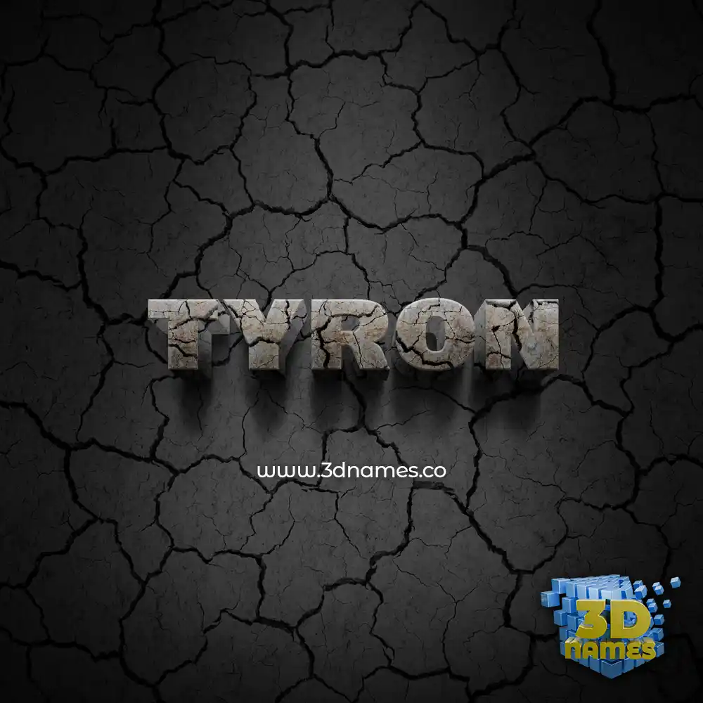 tyron in Cracked Stone style - 3D name wallpaper