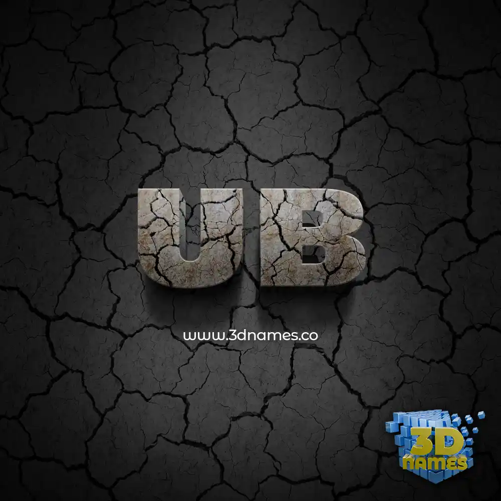 ub in Cracked Stone style - 3D name wallpaper