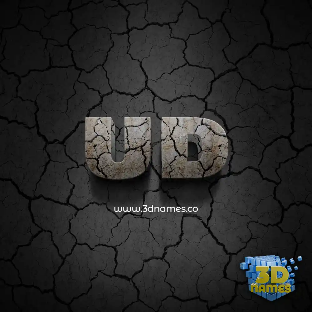 ud in Cracked Stone style - 3D name wallpaper