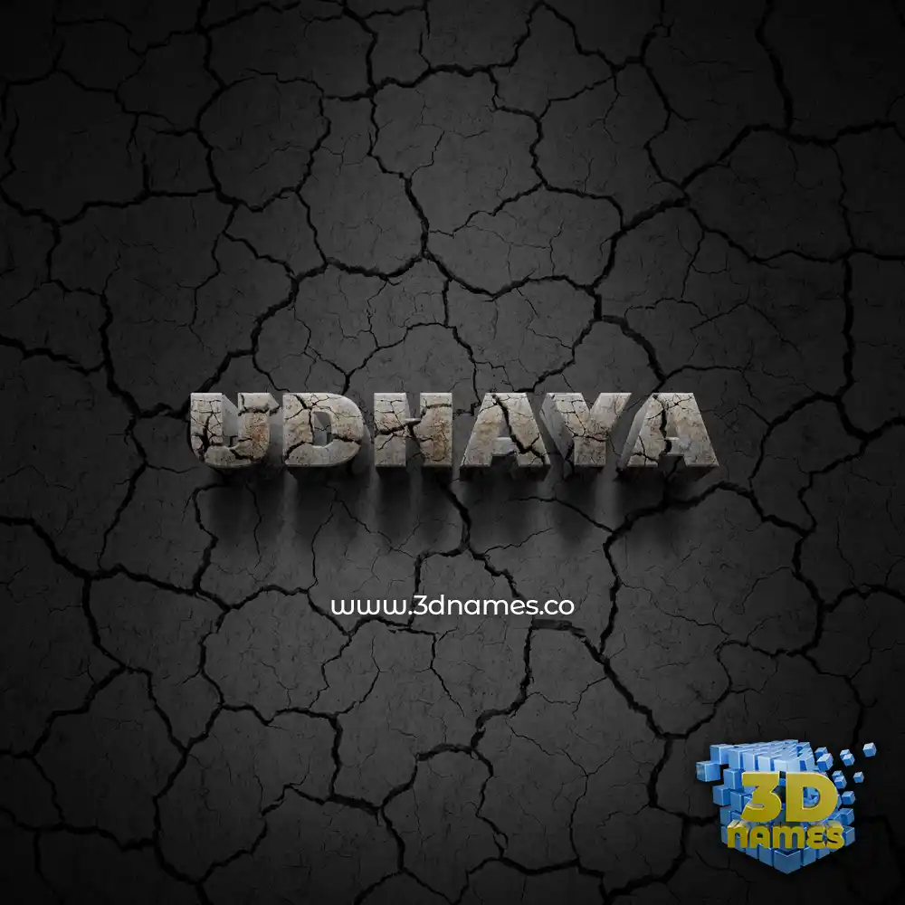 udhaya in Cracked Stone style - 3D name wallpaper