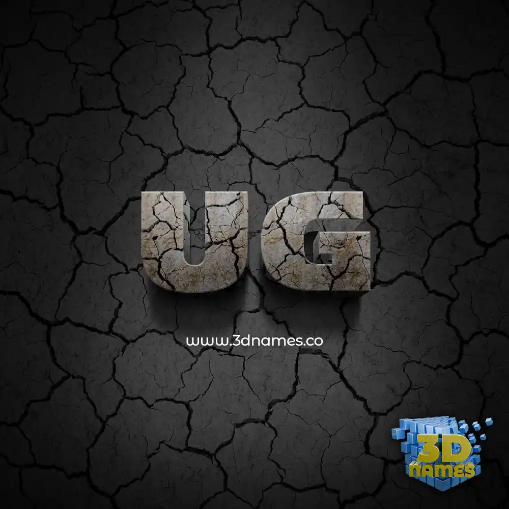 ug in Cracked Stone style - 3D name wallpaper