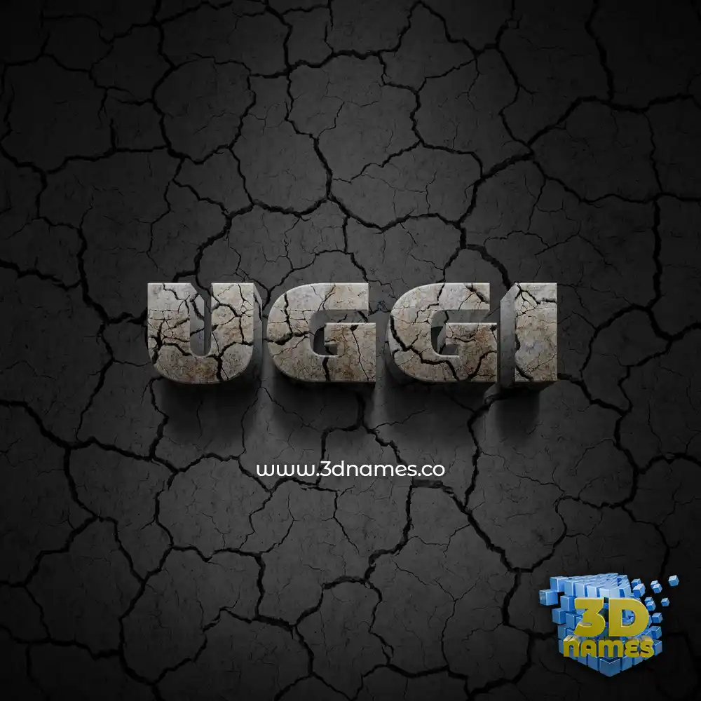 uggi in Cracked Stone style - 3D name wallpaper