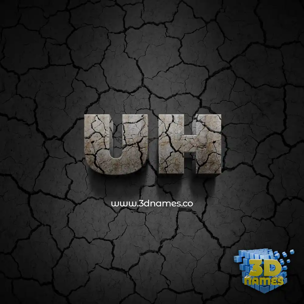 uh in Cracked Stone style - 3D name wallpaper