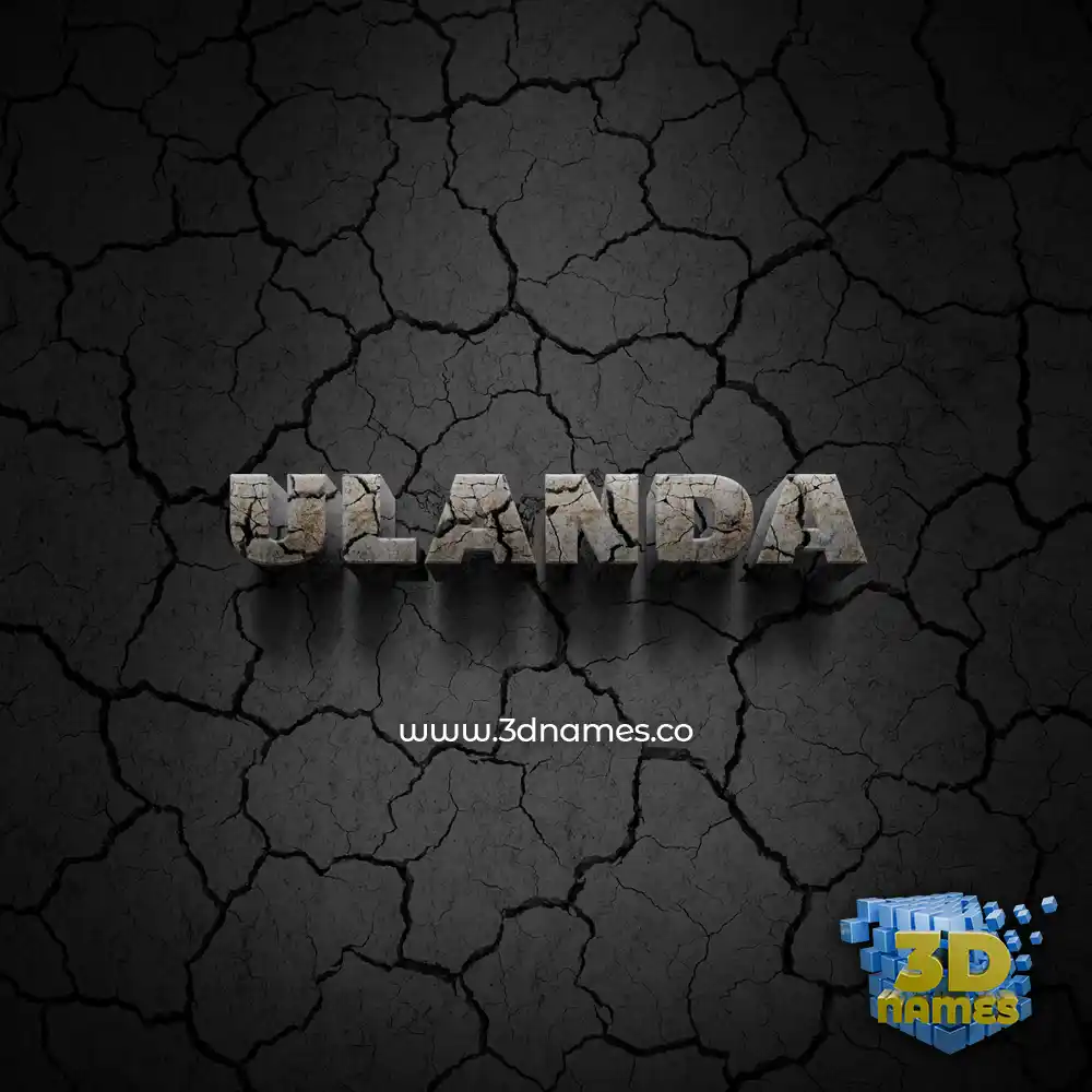 ulanda in Cracked Stone style - 3D name wallpaper
