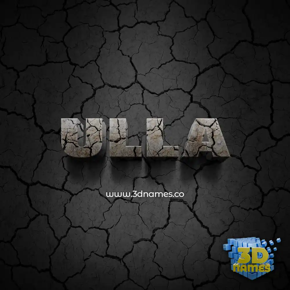 ulla in Cracked Stone style - 3D name wallpaper
