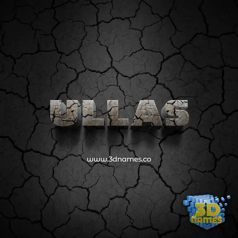 ullas in Cracked Stone style - 3D name wallpaper