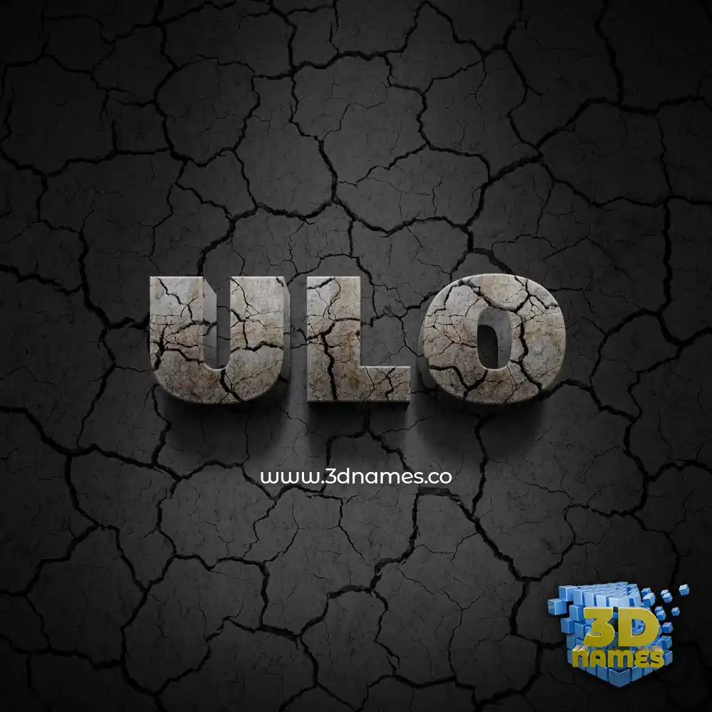 ulo in Cracked Stone style - 3D name wallpaper