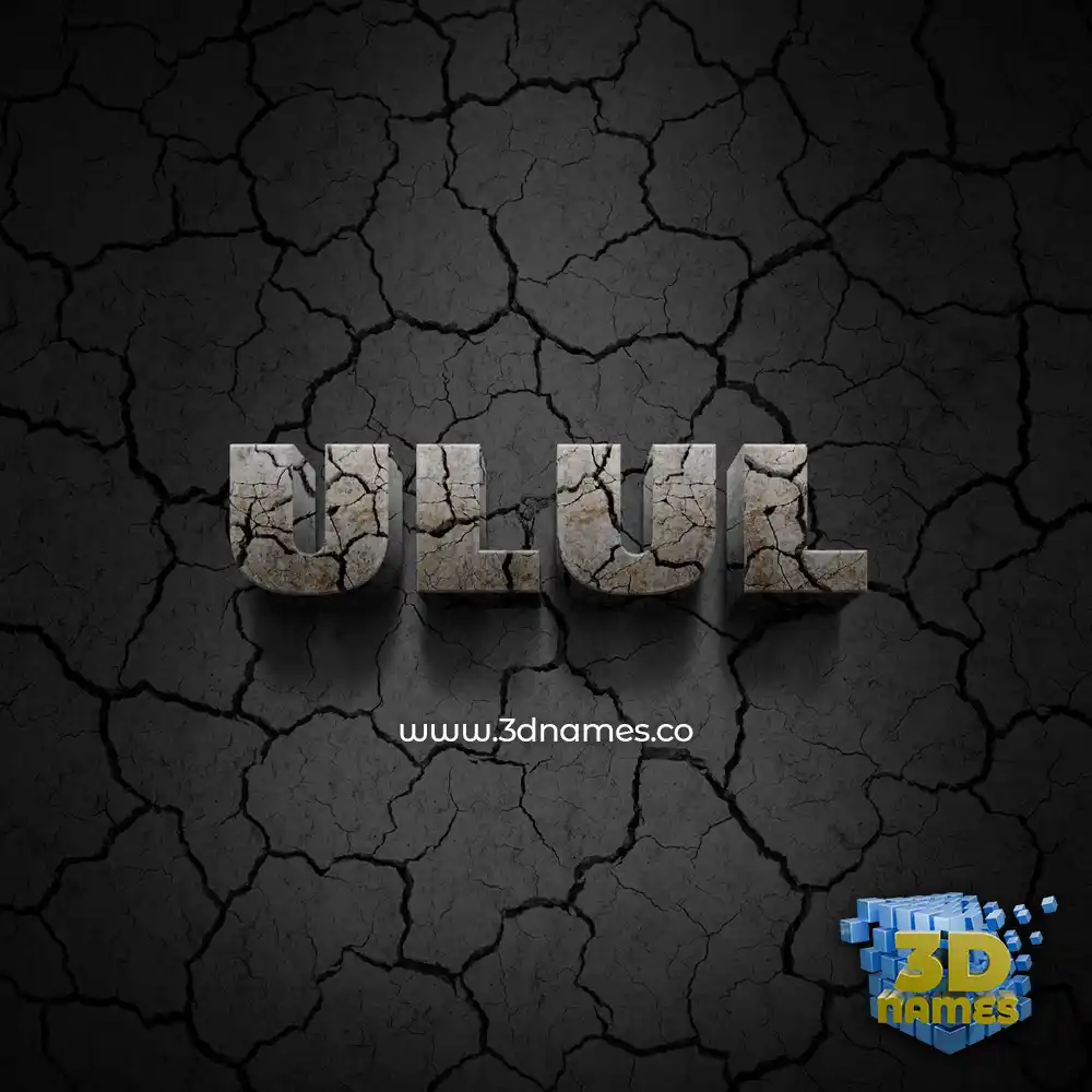 ulul in Cracked Stone style - 3D name wallpaper
