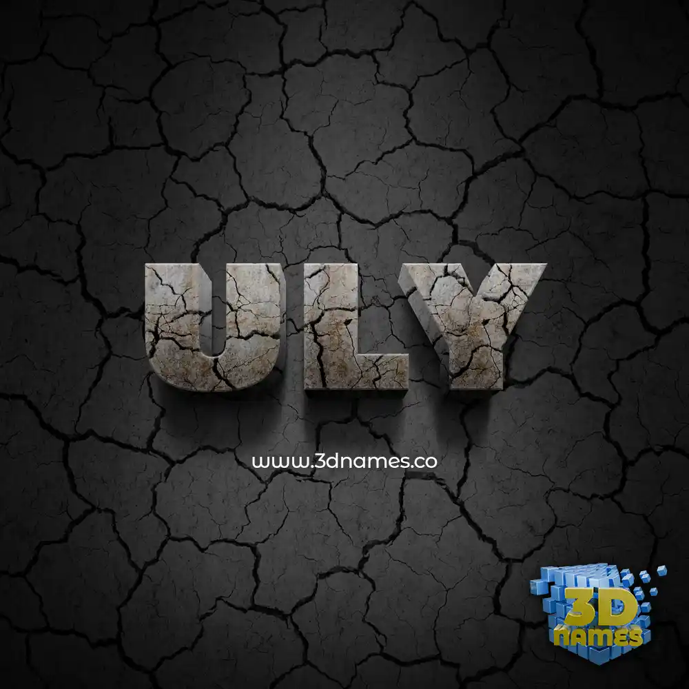 uly in Cracked Stone style - 3D name wallpaper