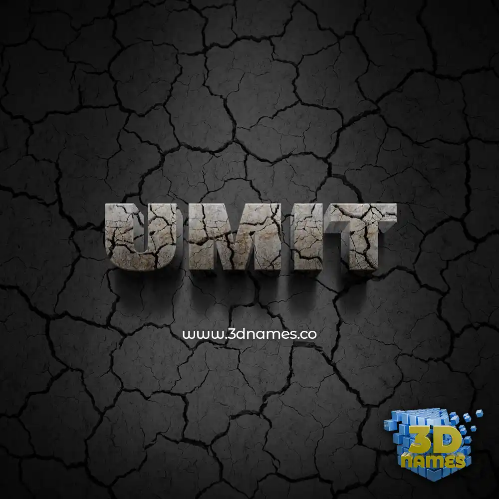 umit in Cracked Stone style - 3D name wallpaper