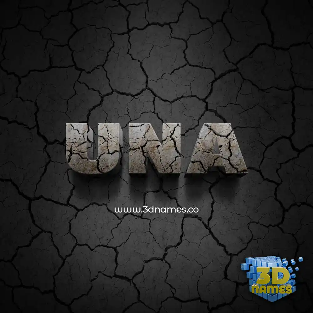 una in Cracked Stone style - 3D name wallpaper
