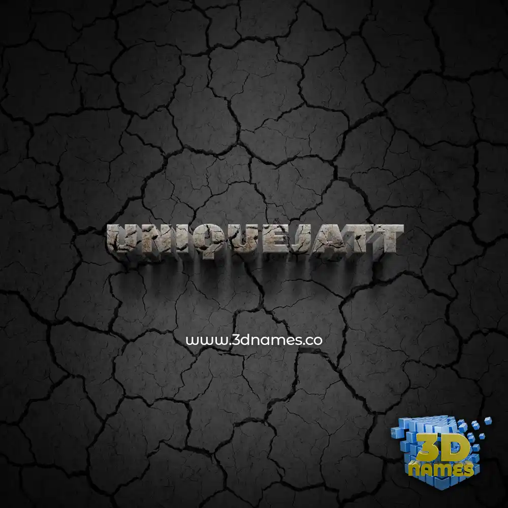 uniquejatt in Cracked Stone style - 3D name wallpaper