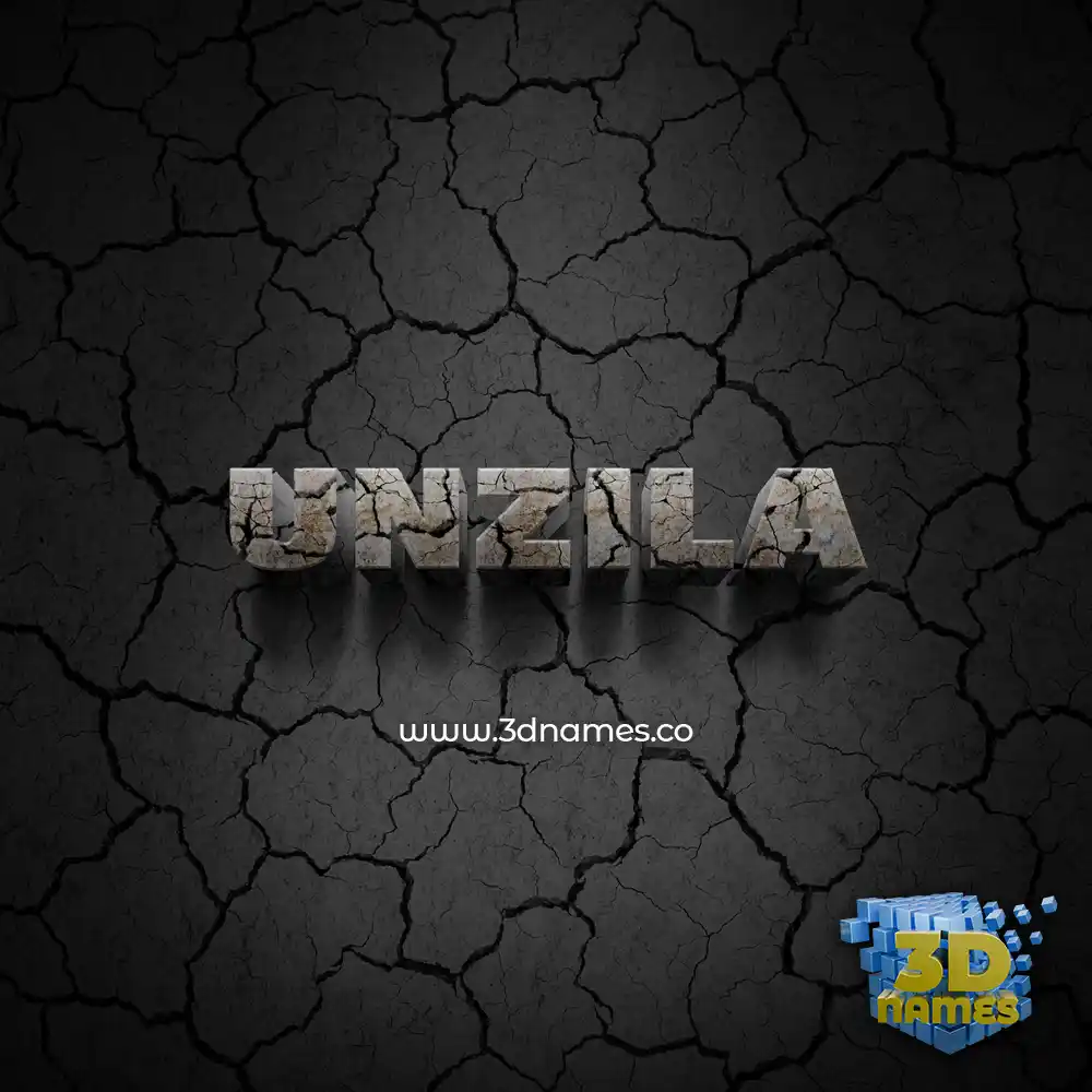 unzila in Cracked Stone style - 3D name wallpaper