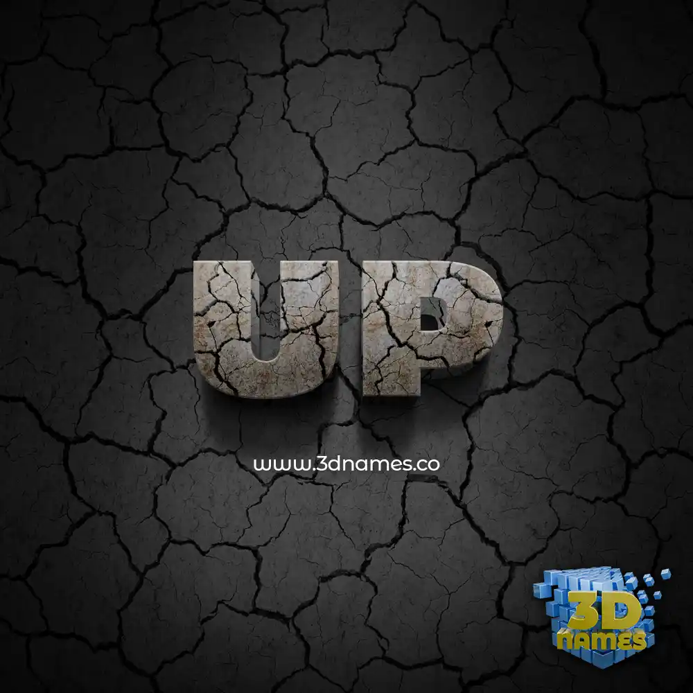 up in Cracked Stone style - 3D name wallpaper
