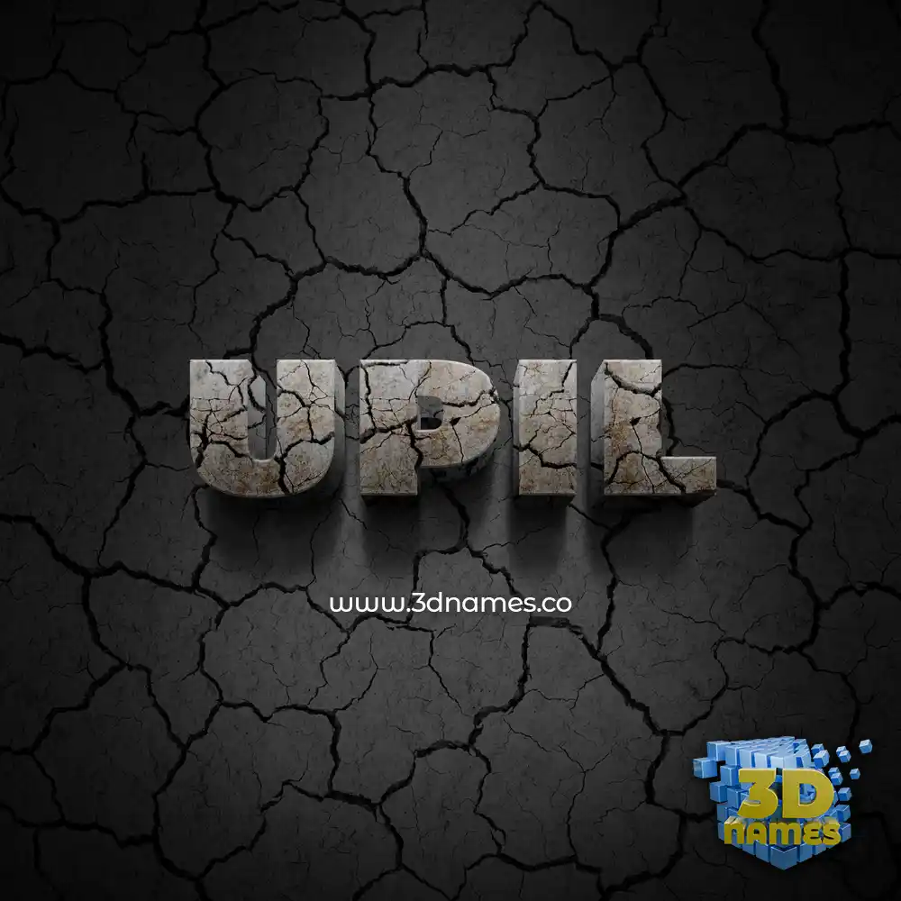 upil in Cracked Stone style - 3D name wallpaper