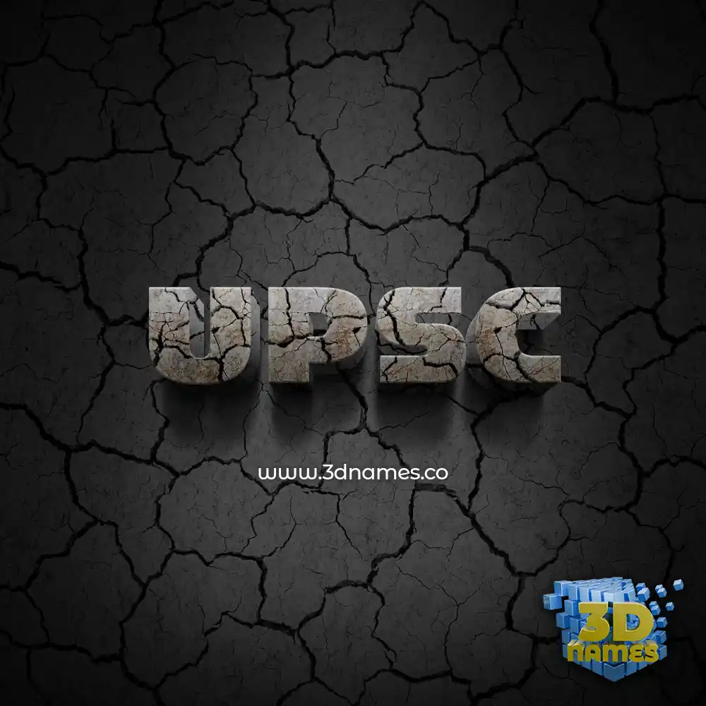 upsc in Cracked Stone style - 3D name wallpaper