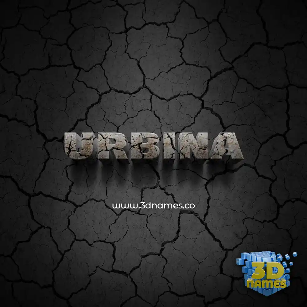 urbina in Cracked Stone style - 3D name wallpaper
