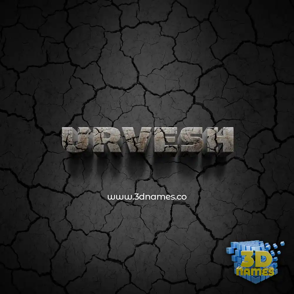 urvesh in Cracked Stone style - 3D name wallpaper