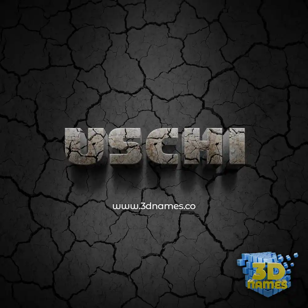 uschi in Cracked Stone style - 3D name wallpaper