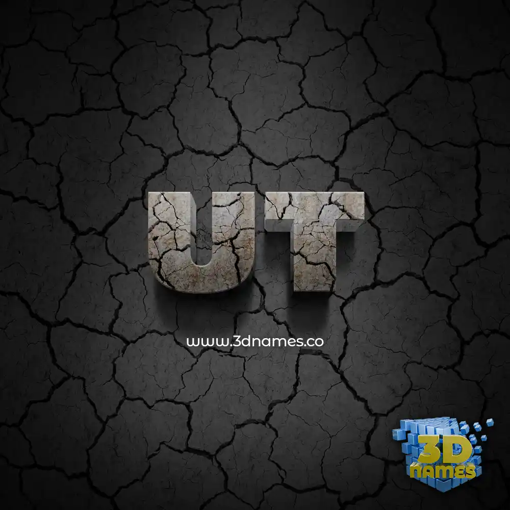 ut in Cracked Stone style - 3D name wallpaper