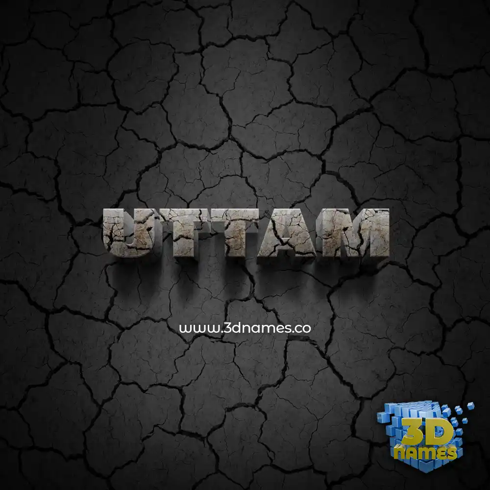 uttam in Cracked Stone style - 3D name wallpaper