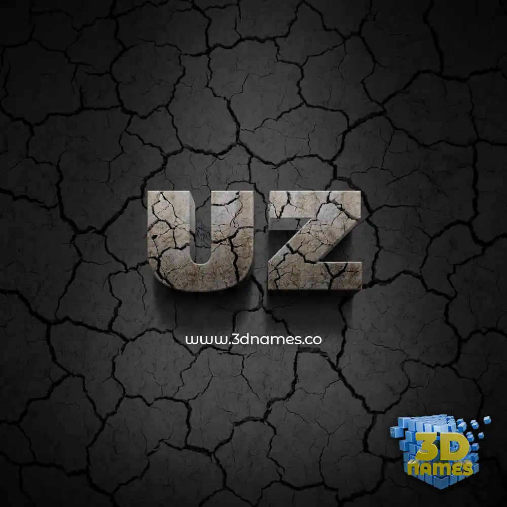 uz in Cracked Stone style - 3D name wallpaper