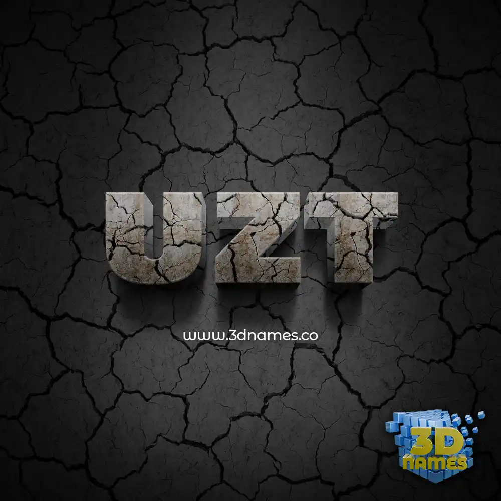 uzt in Cracked Stone style - 3D name wallpaper