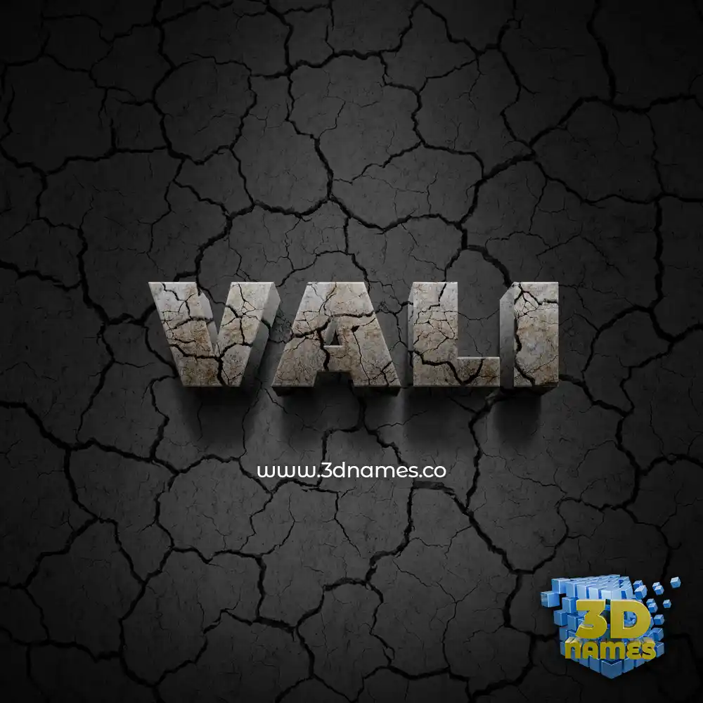 vali in Cracked Stone style - 3D name wallpaper