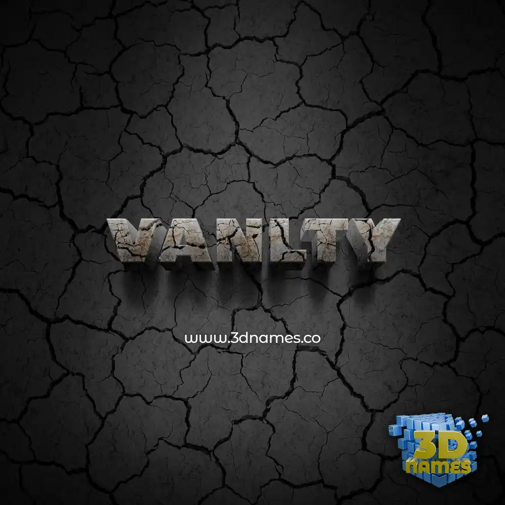 vanlty in Cracked Stone style - 3D name wallpaper
