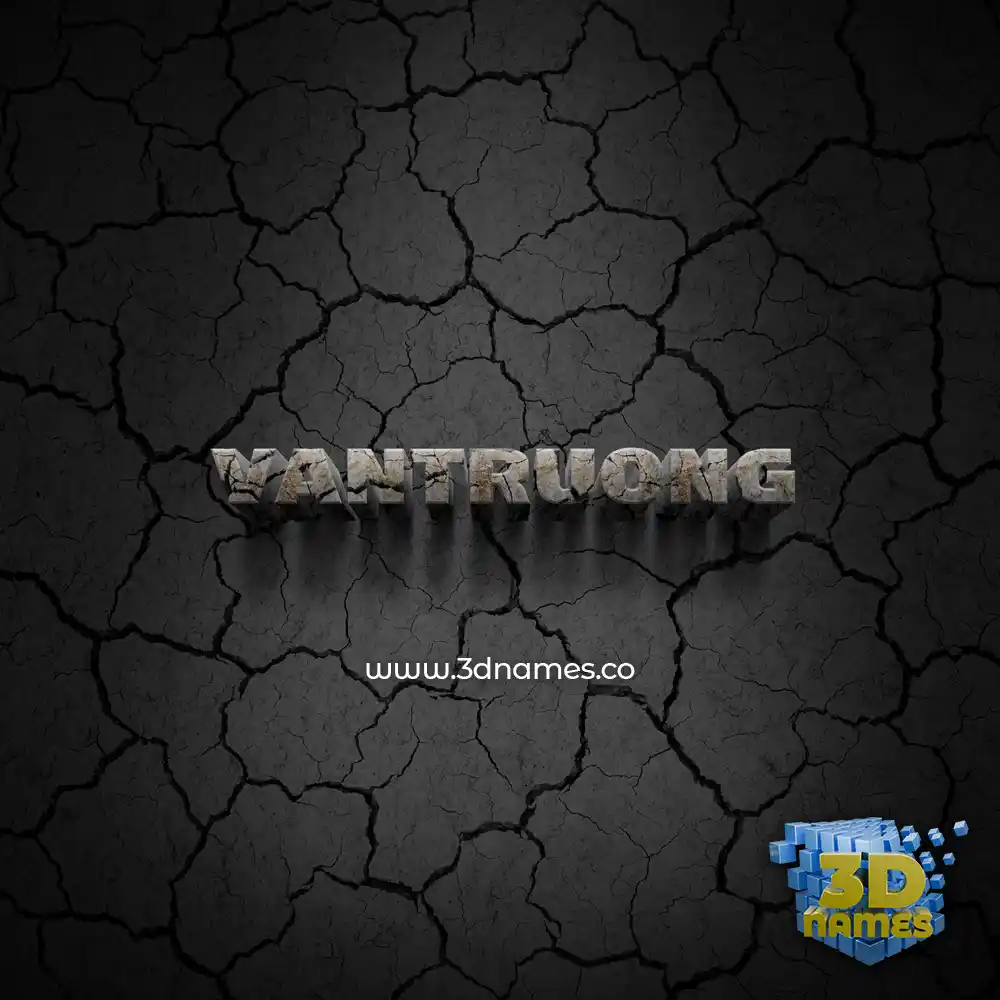 vantruong in Cracked Stone style - 3D name wallpaper