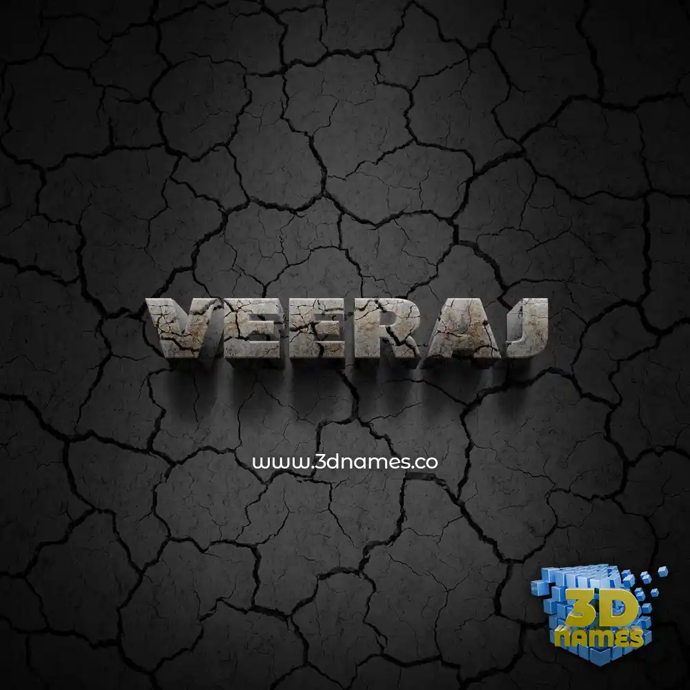 veeraj in Cracked Stone style - 3D name wallpaper