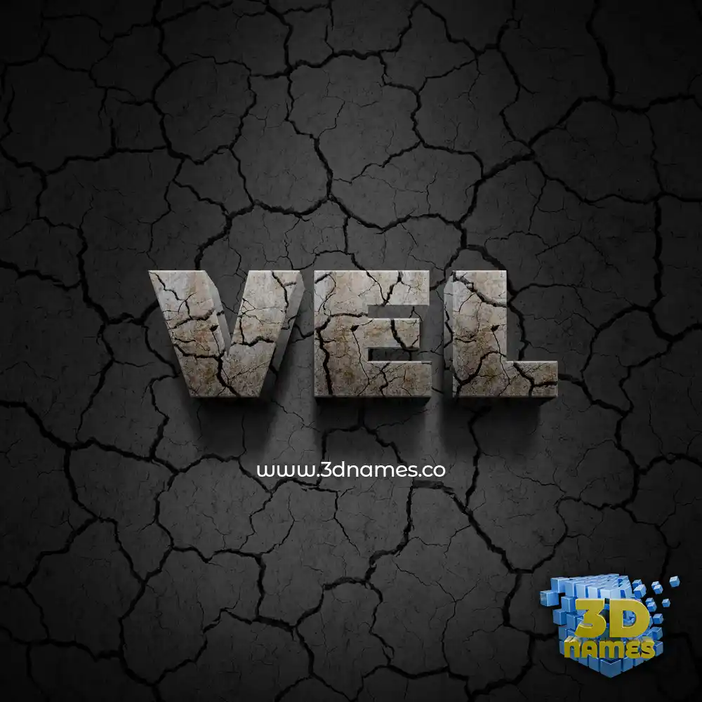vel in Cracked Stone style - 3D name wallpaper