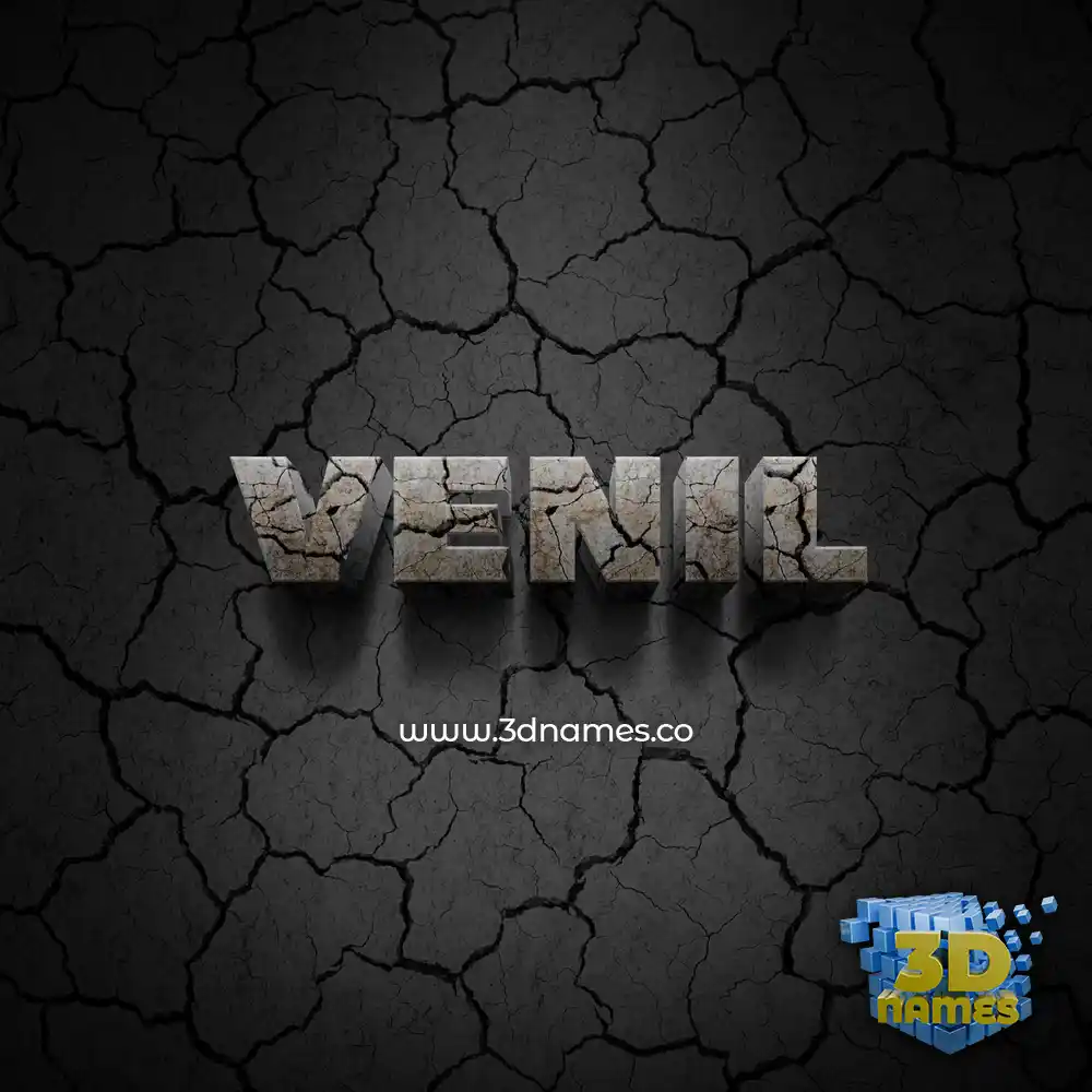 venil in Cracked Stone style - 3D name wallpaper