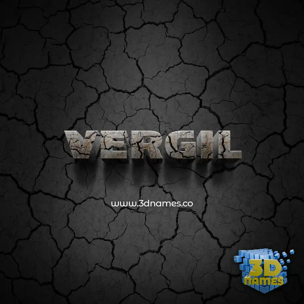 vergil in Cracked Stone style - 3D name wallpaper