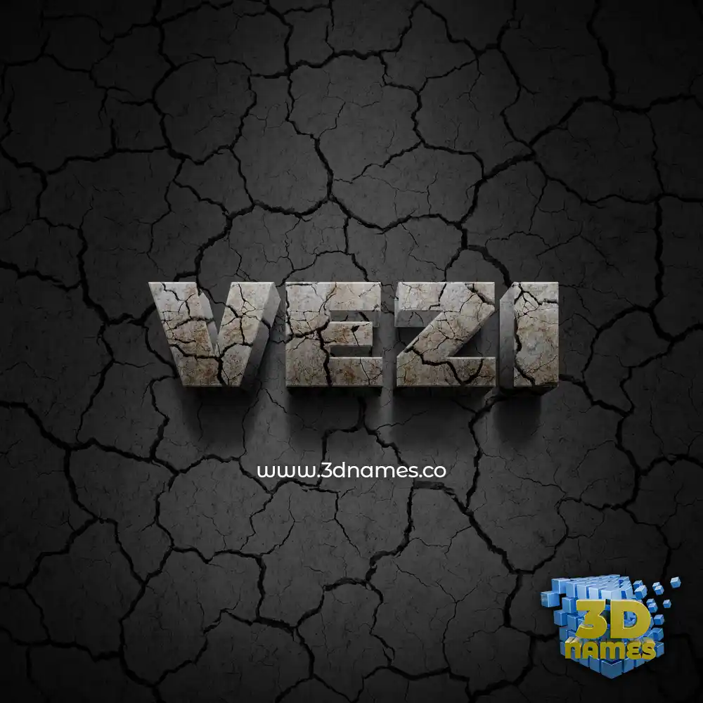 vezi in Cracked Stone style - 3D name wallpaper