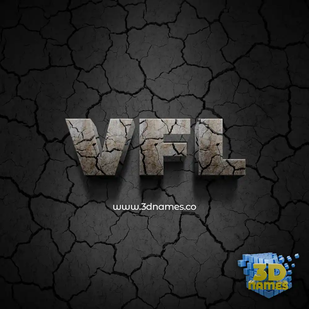 vfl in Cracked Stone style - 3D name wallpaper
