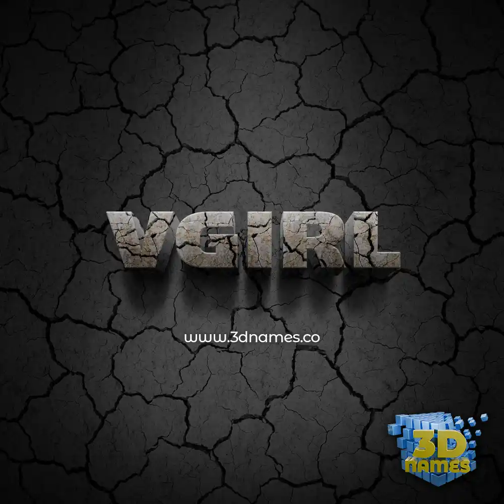 vgirl in Cracked Stone style - 3D name wallpaper