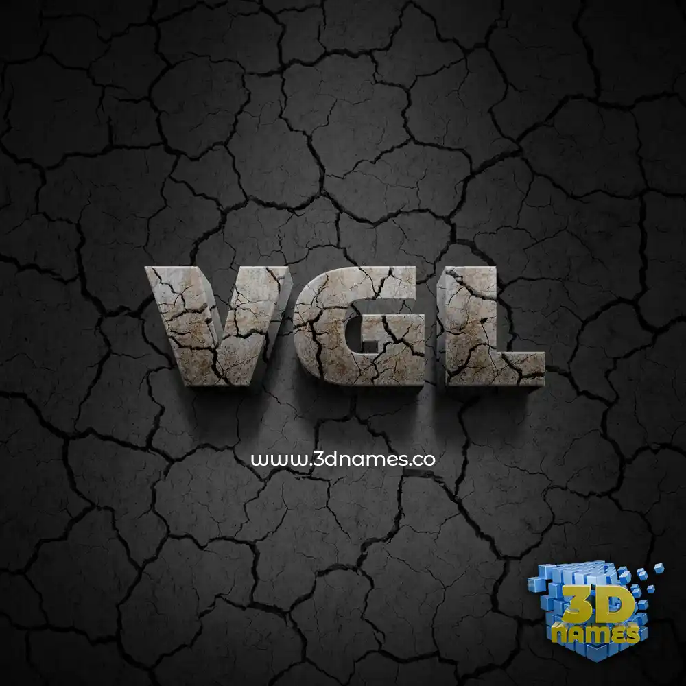 vgl in Cracked Stone style - 3D name wallpaper